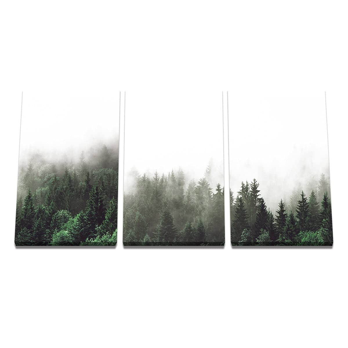 Toile murale art forêt 3 pièces pour habiller un grand mur vide