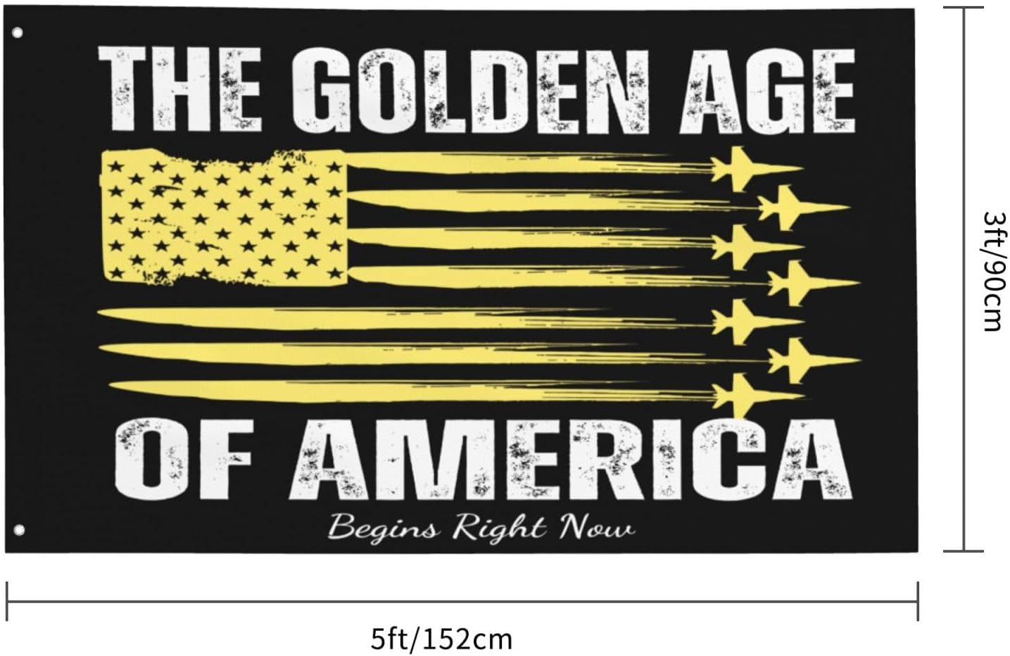 Golden Age of America Flag 3x5 Flags with 2 Grommets for Indoor Outdoor Flags for Garden Lawn Yard Home Decor image 3