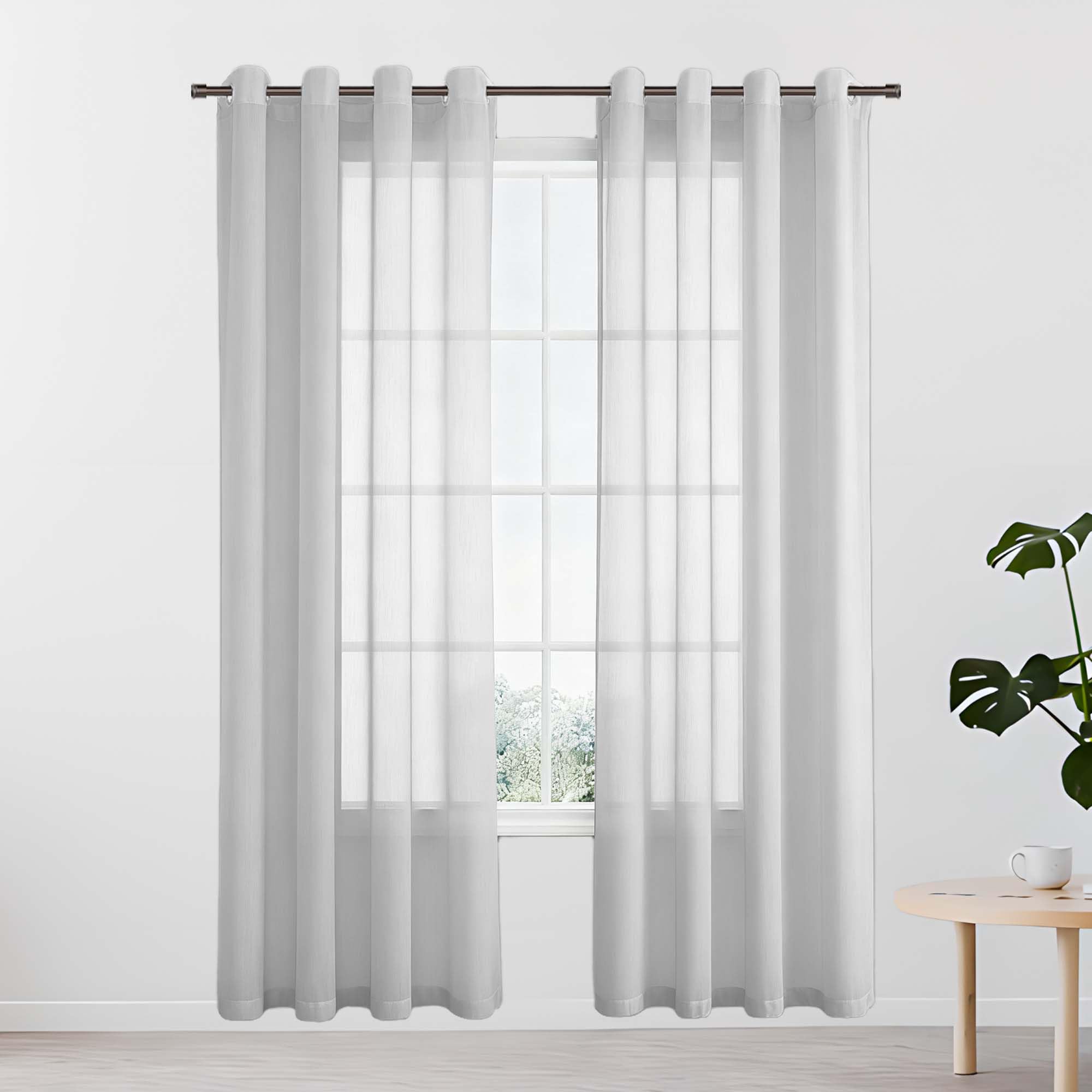 Rideaux voilage pour salon moderne et balcon lumineux JIAFANG gris