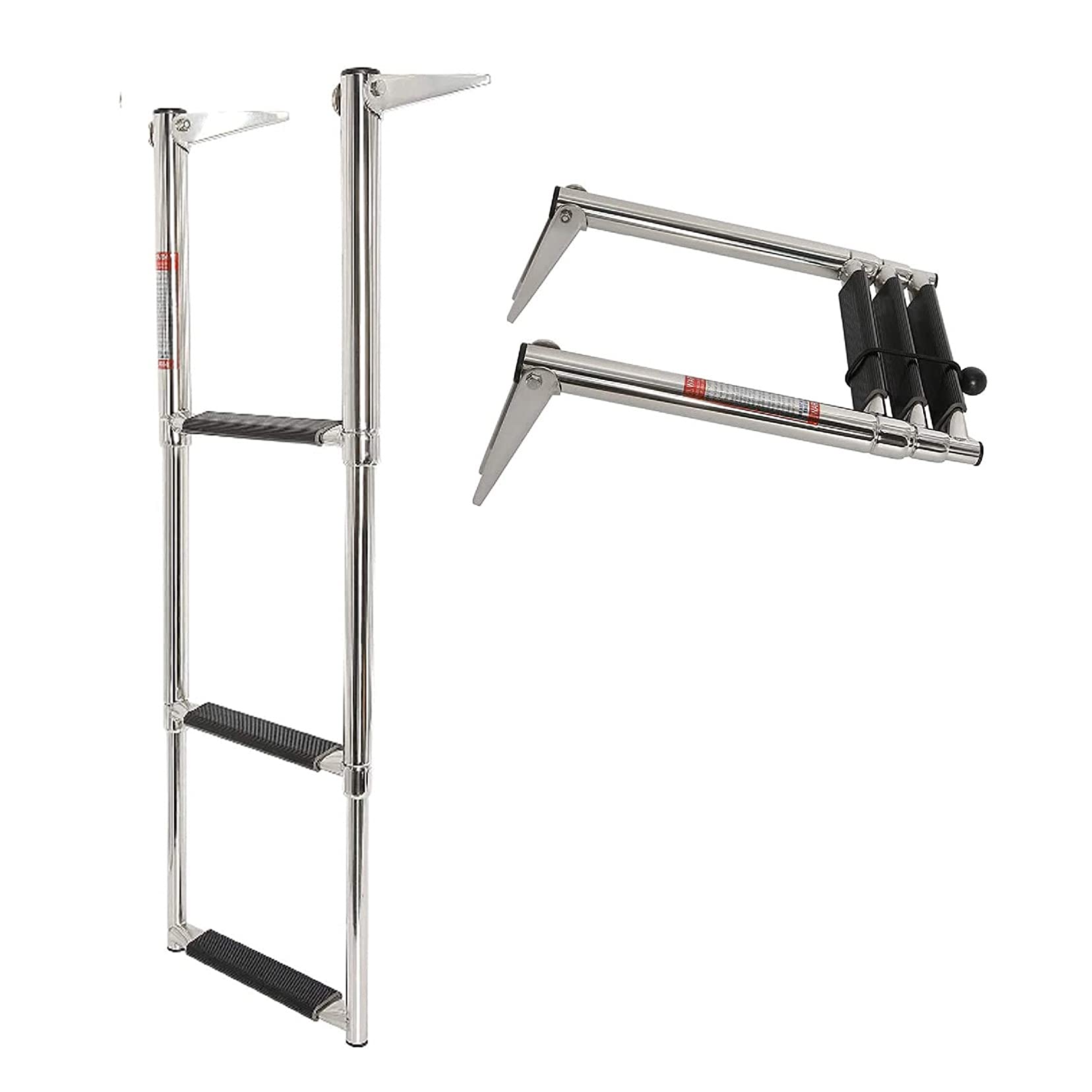 Échelle de bateau pliante 3 marches en acier inoxydable 316 pesant 11,7 kg