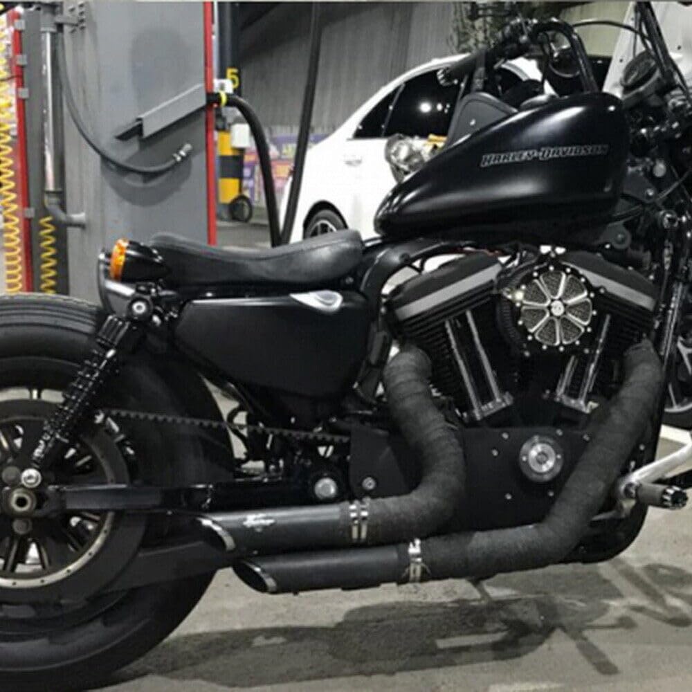 Collettore di scarico nero 10 metri per Harley moto materiale avvolgente