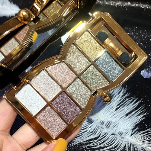 XFEXM Glitter Eyeshadow Palette, 10 Colors Sparkle...