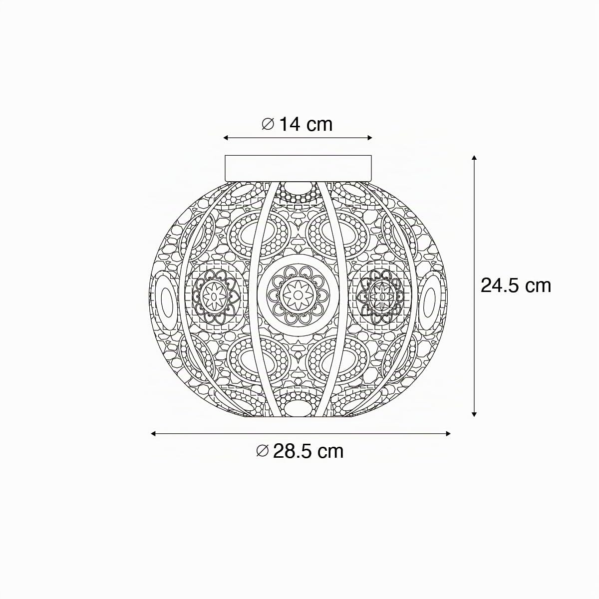 Qazqa baloo - Lampada da soffitto Orientale - 1 luce - Ø 28.5 cm - Verde - Orientale - Soggiorno I Camera da letto I Sala da Pranzo I Cucina