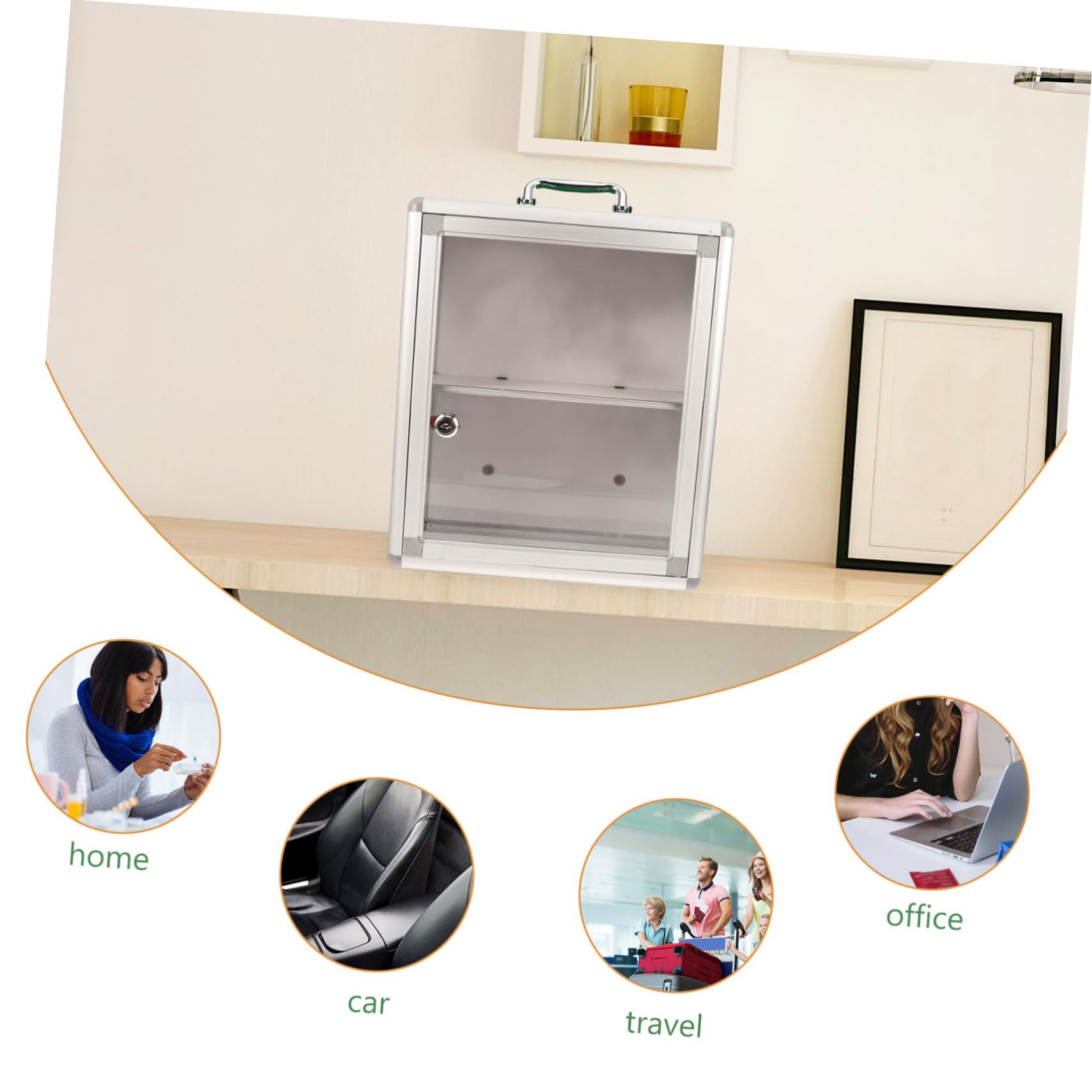 Milisten Gabinete de Primeros Auxilios Medianos de Pared 1 Unidad Panel Transparente Almacenamiento Visible Botiquín Público para Medicina Comunitaria Uso Doméstico y Oficina