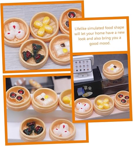 Miniatura 6 de STOBOK Mini 10 piezas de resina mini accesorios de casa artesanías simulación artificial postre accesorios mini accesorios de utilería al vapor