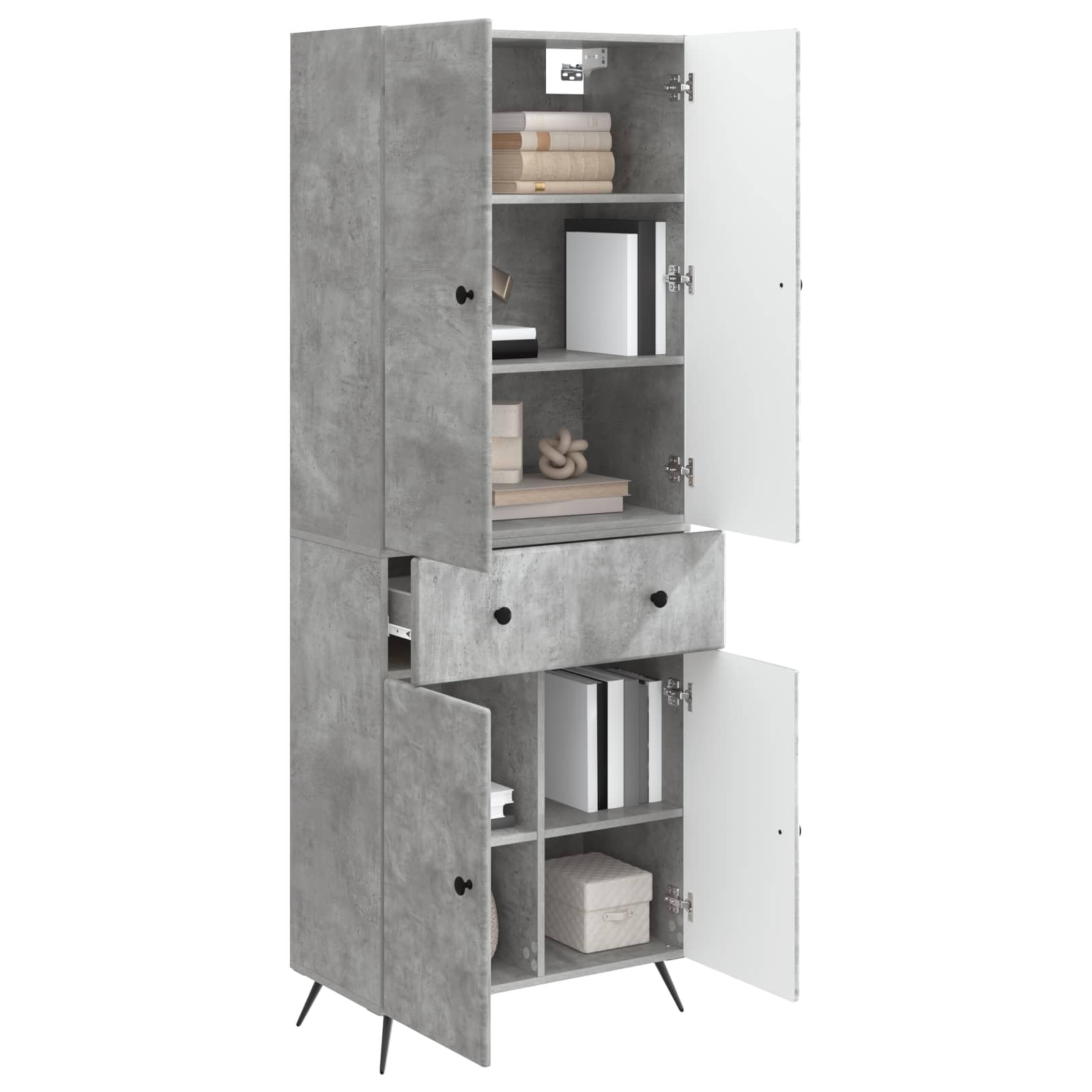 Hothingwell Möbel mit Fächern, Betongrau, 2-teilig | Modernes Design, ergonomische Rückenlehne, pflegeleicht, anpassbar
