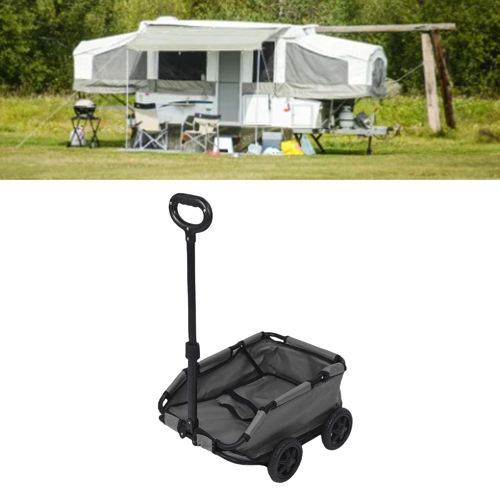 Faltbarer Haustier Kinderwagen 4, Multifunktionaler Ziehwagen Faltkarren Klapper Kinderwagen mit 45 Neigungdesign für den Außenbereich (Alomejorkwc1od0u92-12)