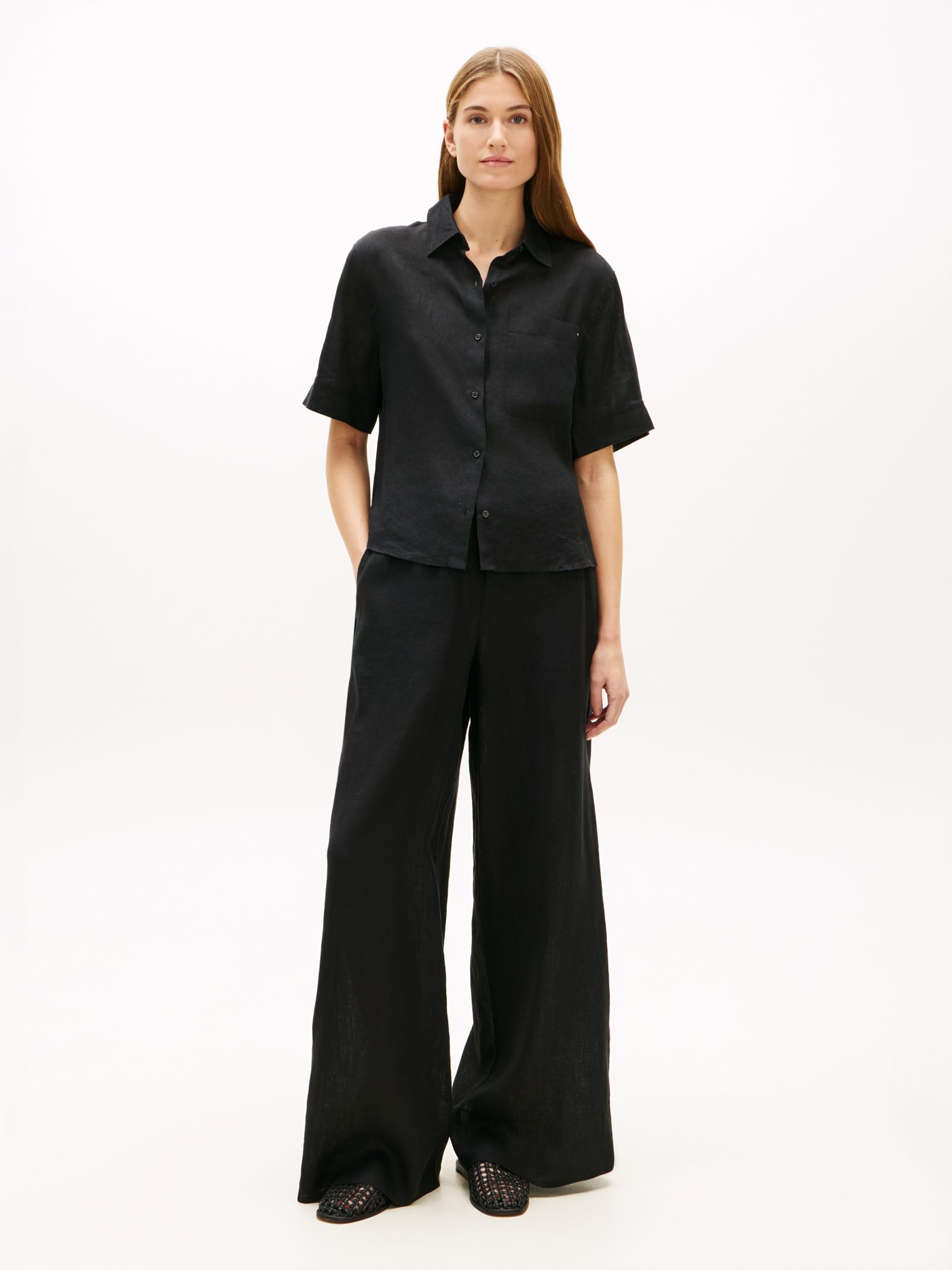 Tommy Hilfiger Damen Andere Hosen ESS Linen Pull On Pants Ww0ww48970