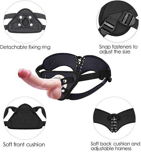 Miniatura 3 de Consolador de correa de 7.6 pulgadas con arnés de correa para adultos, juguete sexual con ventosa para parejas, mujeres, consolador de silicona