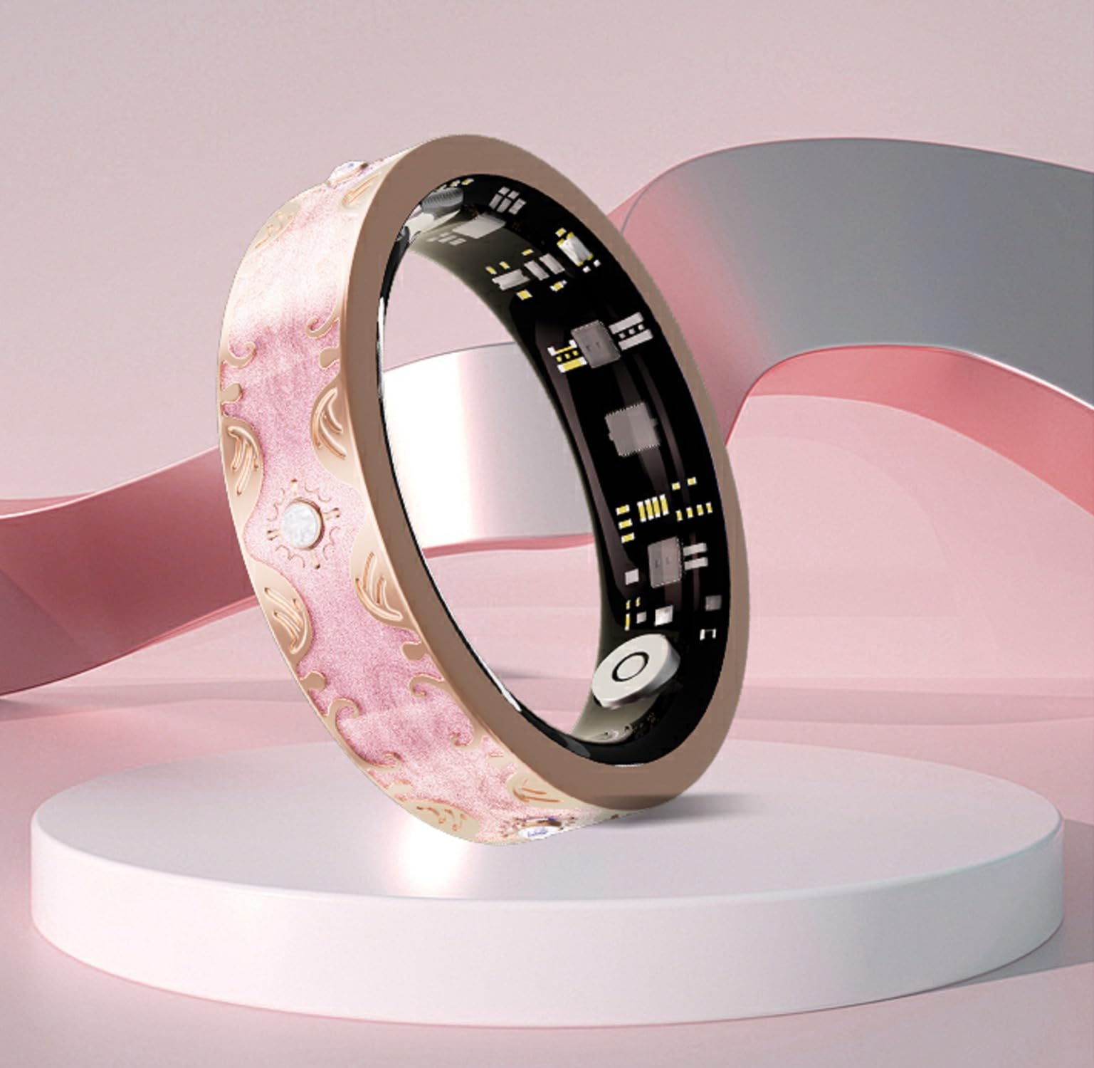 Smart Ring, fitness tracker 2026 con monitoraggio della frequenza cardiaca del sonno, monitoraggio dell'ossigeno nel sangue, anello Bluetooth per smartphone, rosa #10