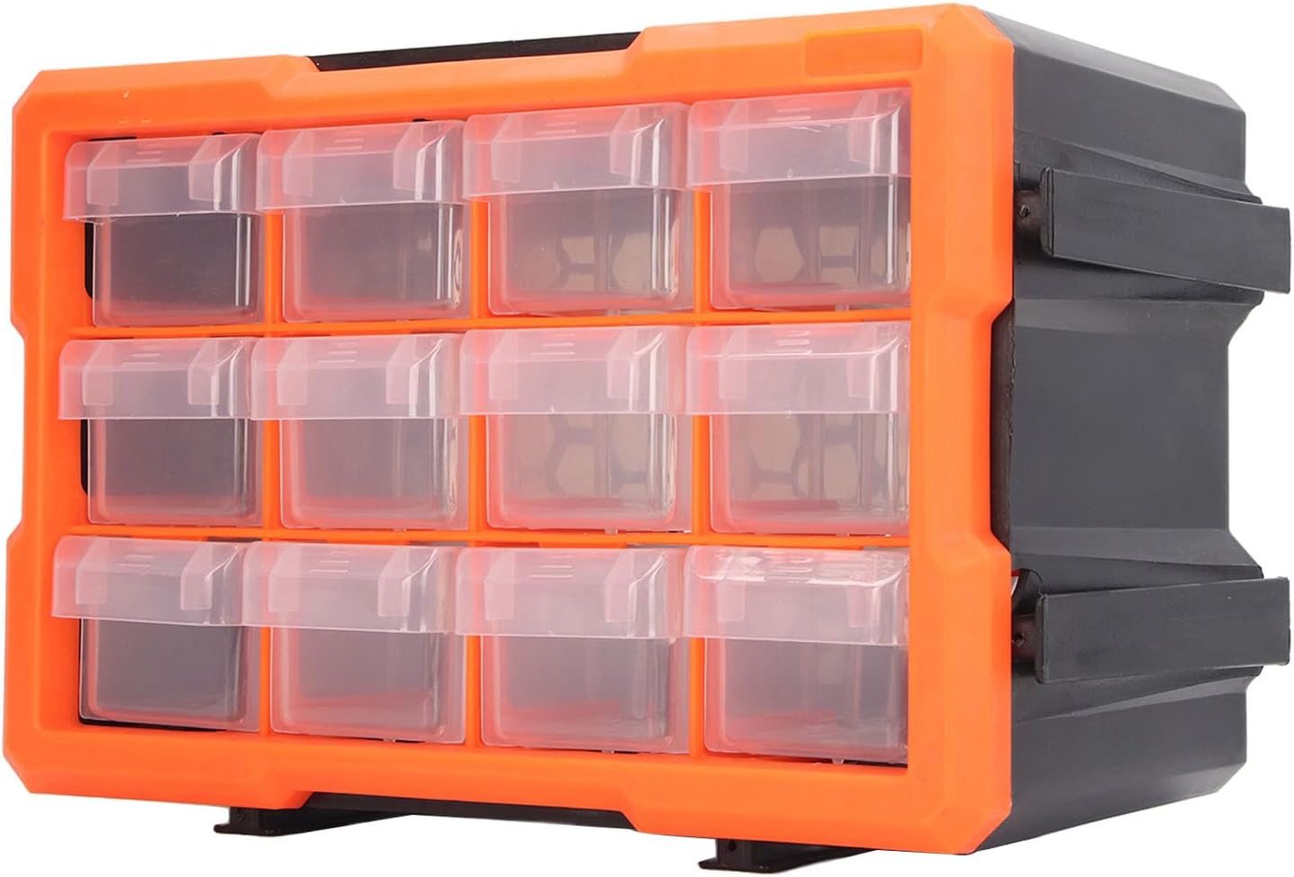 12 Drawer Plastic Parts, Wall Mounted Transparent Drawers Plastic Parts, Stackable Plastic Drawers Organizer, Stackable Tool Storage Box for Hardware, Parts, Crafts