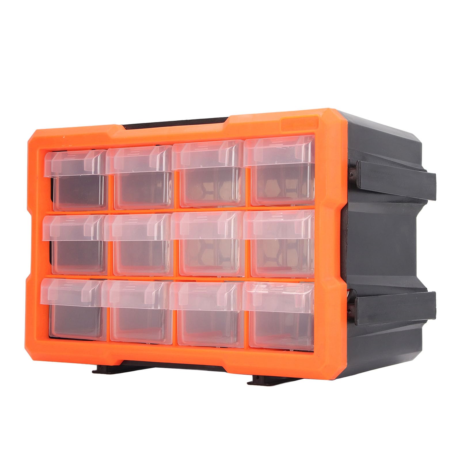 12 Organizator magazynowania szuflad | PVC Stackable Tool Box z mocowaniem ściennym | Organizator części sprzętu do biur/rzemiosła/sprzętu rybackiego | Przezroczyste szuflady