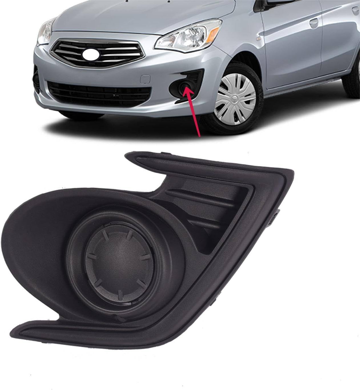 Front Fog Light Lamp Cover Left Driver Side Compatible with Mitsubishi Mirage G4 2017 2018 2019 2020 Front Bumper Fog Light Bezel 6402A277