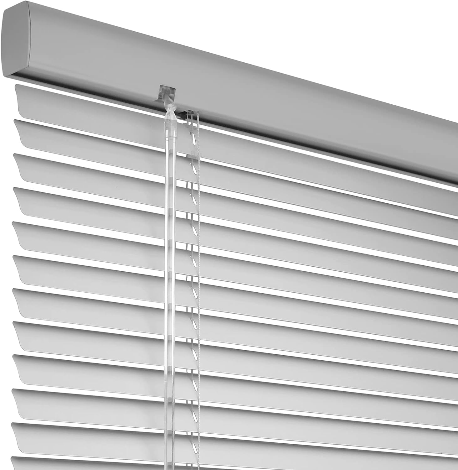 ACMEART Blinds for Window,1'' Cordless Aluminum Venetian Mini Window and Door Blinds Customized Width 18-96'',Light Grey