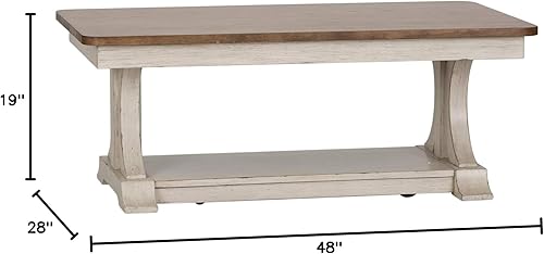 Miniatura 3 de Liberty Furniture Industries Farmhouse - Mesa de cóctel rectangular reimaginada, 48 pulgadas de ancho x 28 pulgadas de profundidad x 19 pulgadas de