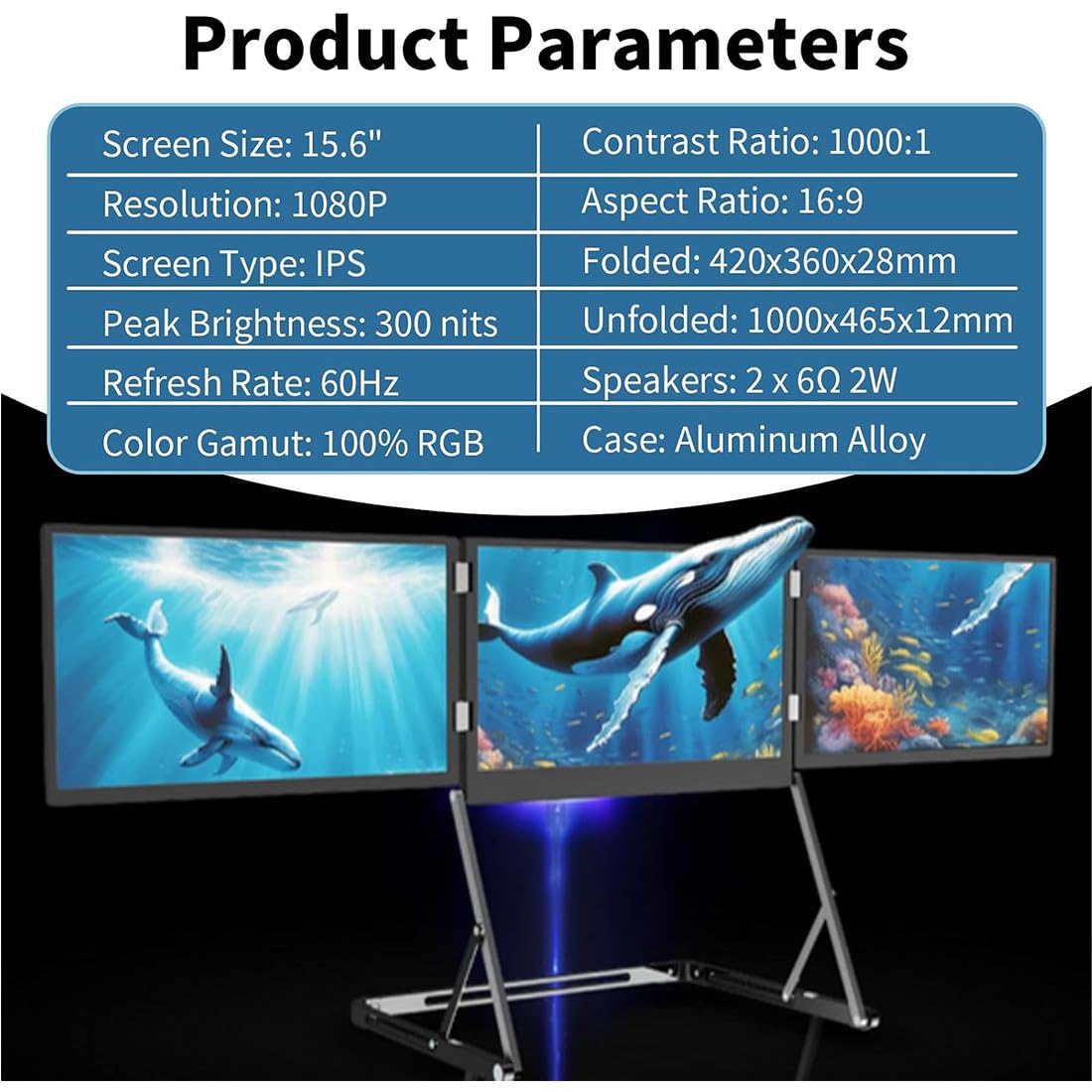 Estensore Triplo Schermo IPS FHD per Laptop,Triplo Monitor per Laptop