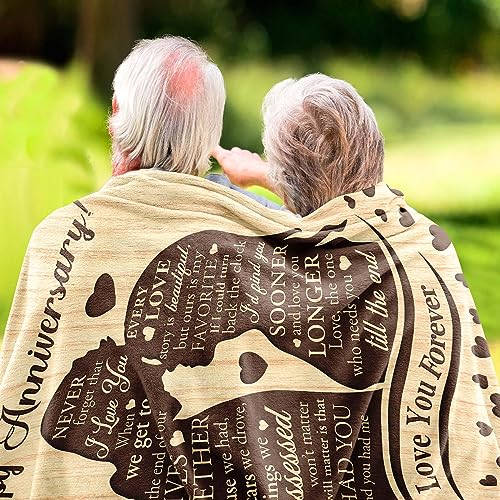 Anniversary Wedding Gifts for Her Couple Him Husband Blanket,Best Romantic Anniversary Marriage Gift for Couple Mom Dad Parents, Happy Anniversary for Girlfriend Boyfriend Gifts,Throw Blanket 60"x50" - Image 3