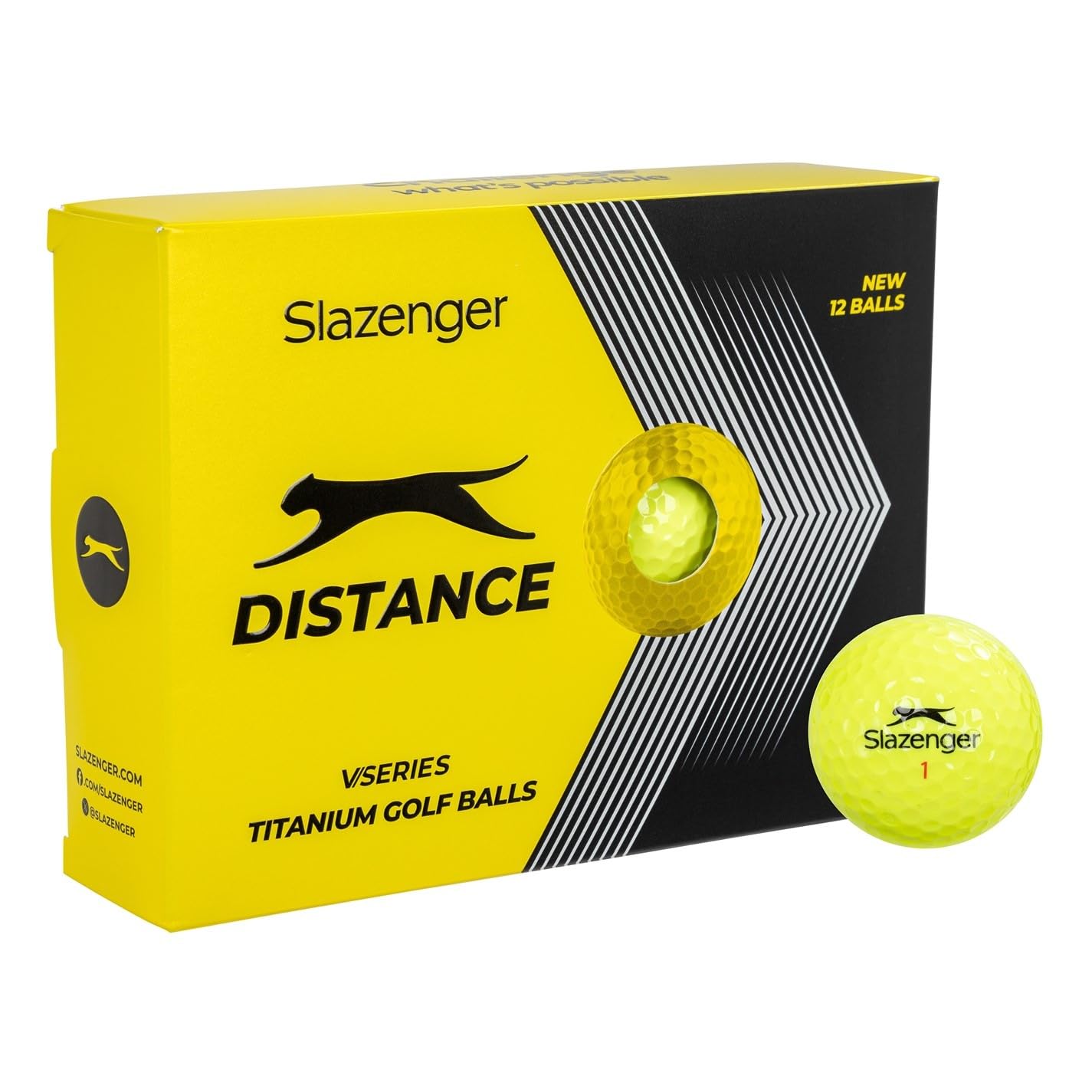 Slazenger Distance Golf Ball 12 Pack Yellow One Size
