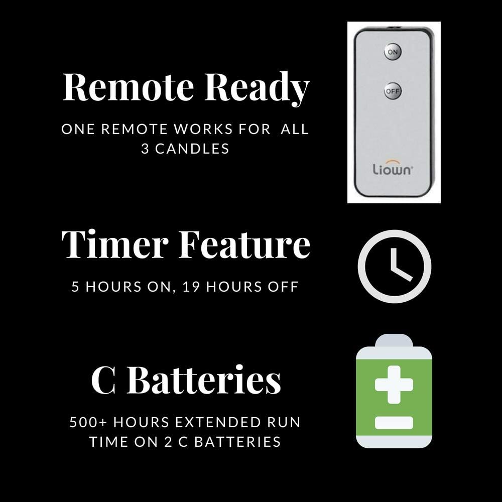 Top Rated Raz Imports Push Flame Ivory Pillar Candles with Remote, Set of 3|2C - Flameless Lighting Accent and Decorative Light Source - Flickering Scented Candles for Garden, Patio, Bathroom and Living Room