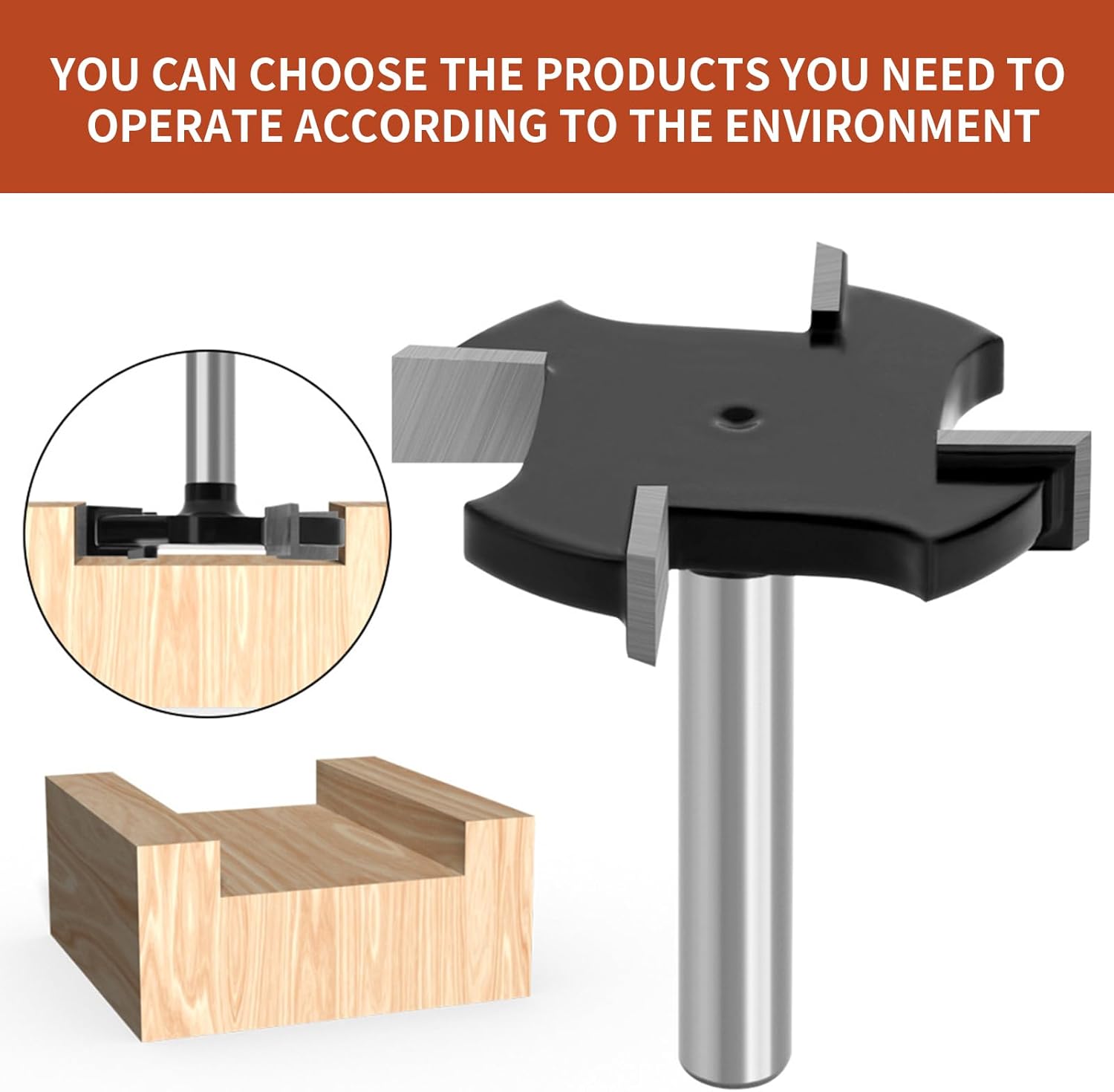 CNC Spoilboard Surfacing Router Bit 1/4 Inch Shank, Extra Large 1-1/2 Inch Cutting Diameter, Slab Flattening Router Bit Planing Bit Wood Planing Bit Dado Planer for Wood