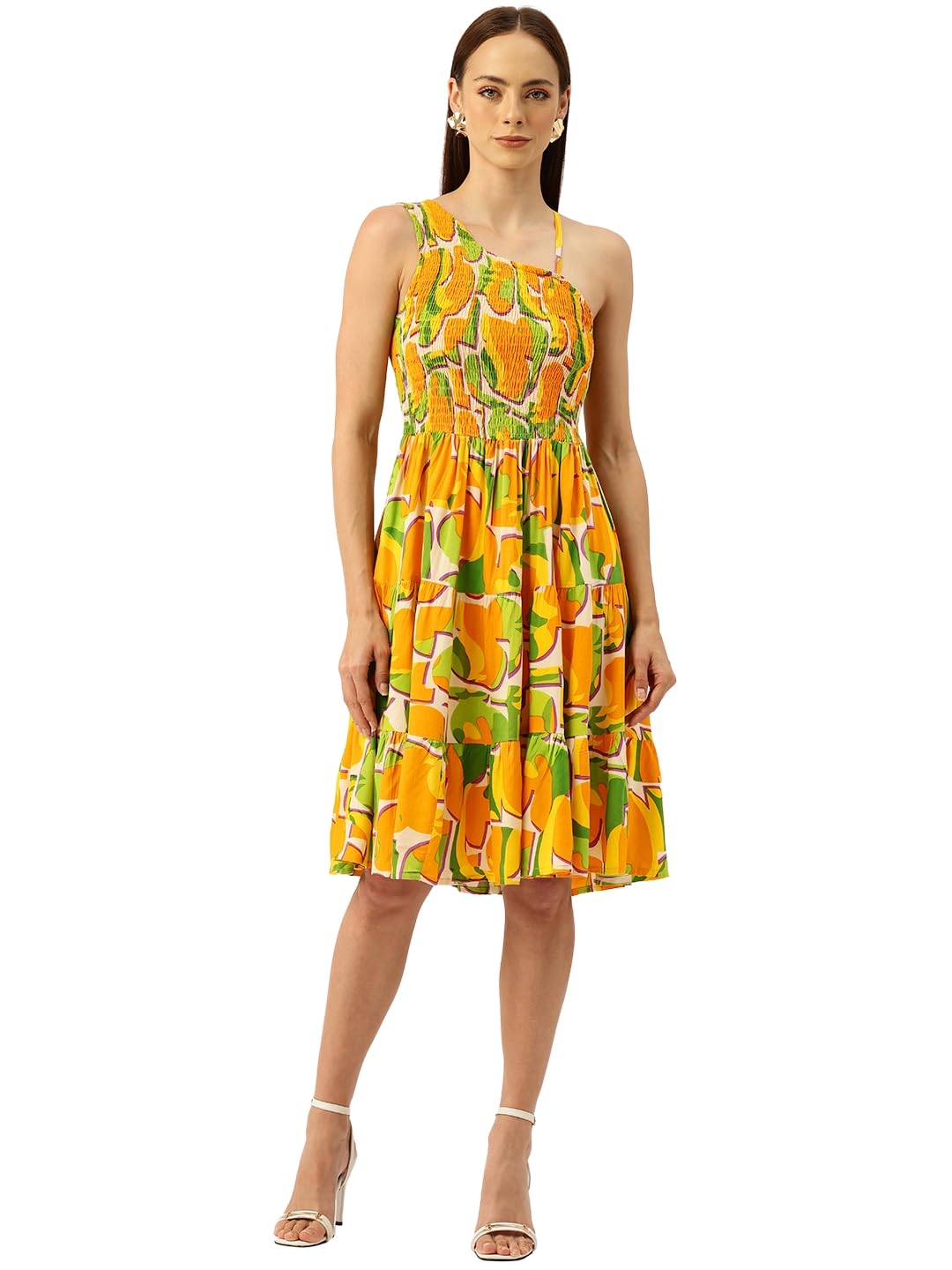 Printed Fit and Flared Designer Dress
