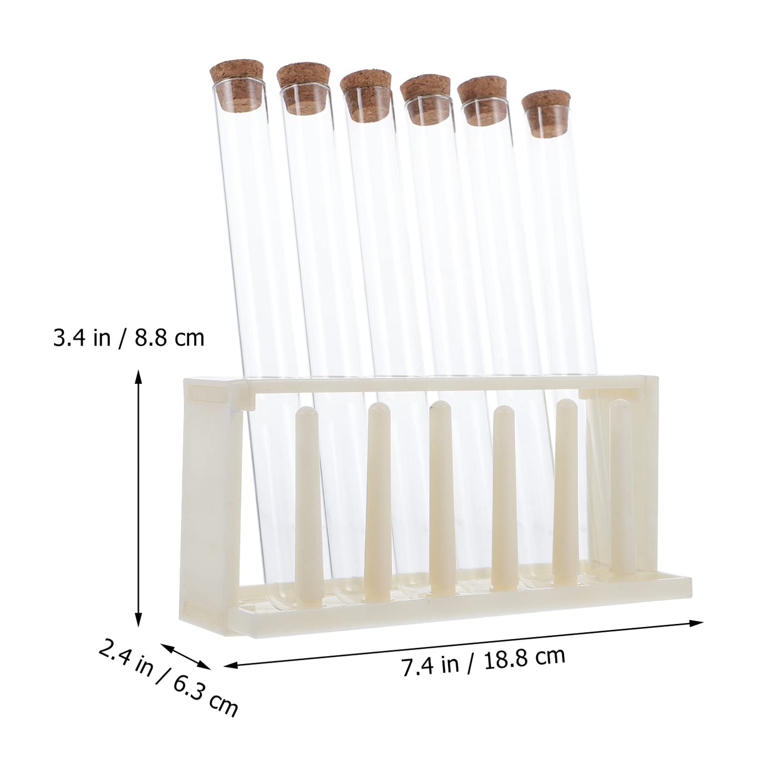 Leere Reagenzgläser durchsichtig mit Deckel, Durchsichtiges Reagenzglas-Set aus Kunststoff mit Gestell, Labor-Reagenzglas, Fläschchen, Probenbehälter, Zentrifugenröhrchen, Süßigkeiten-Aufbewahrungsfla