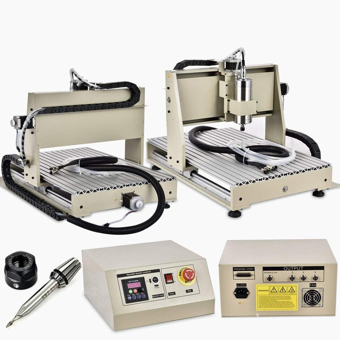 Máquina de grabado CNC 6040 de 3 ejes, 1500 W, fresadora VFD, fresadora con rueda manual, compatible con tablero de madera MDF, PVC, acrílico, etc., para diseño publicitario industrial