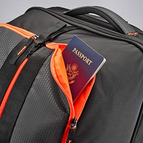 High Sierra Dells Canyon Wheeled Duffel Bag, 28-Inch, Mercury/Black/Electric Orange