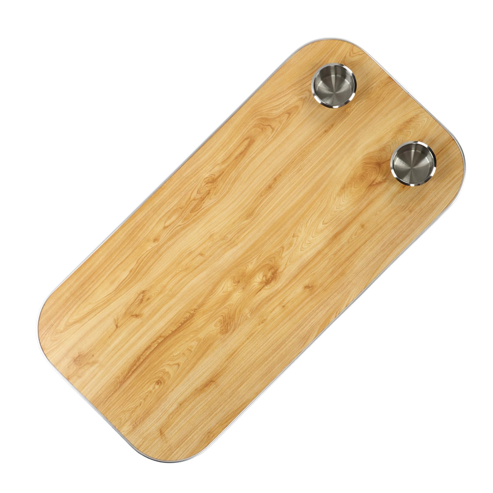 Loboo Idea Tavolo da barca in legno massello con 2 portabicchieri rimovibile, pannello da tavolo per roulotte, camper, yacht marino (giallo)