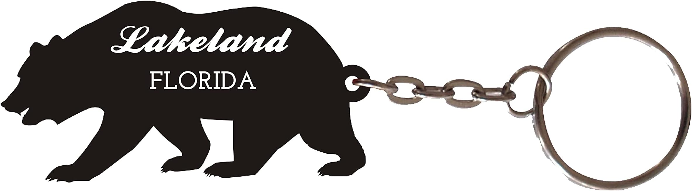 R and R Imports Lakeland Florida Lightweight Souvenir Destination Metal Bear Shaped Keychain