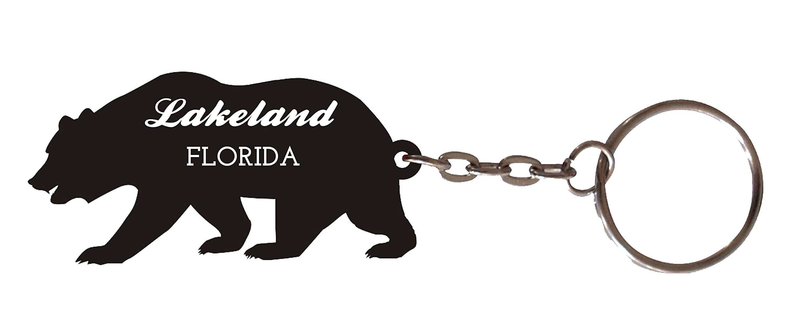 R and R Imports Lakeland Florida Lightweight Souvenir Destination Metal Bear Shaped Keychain