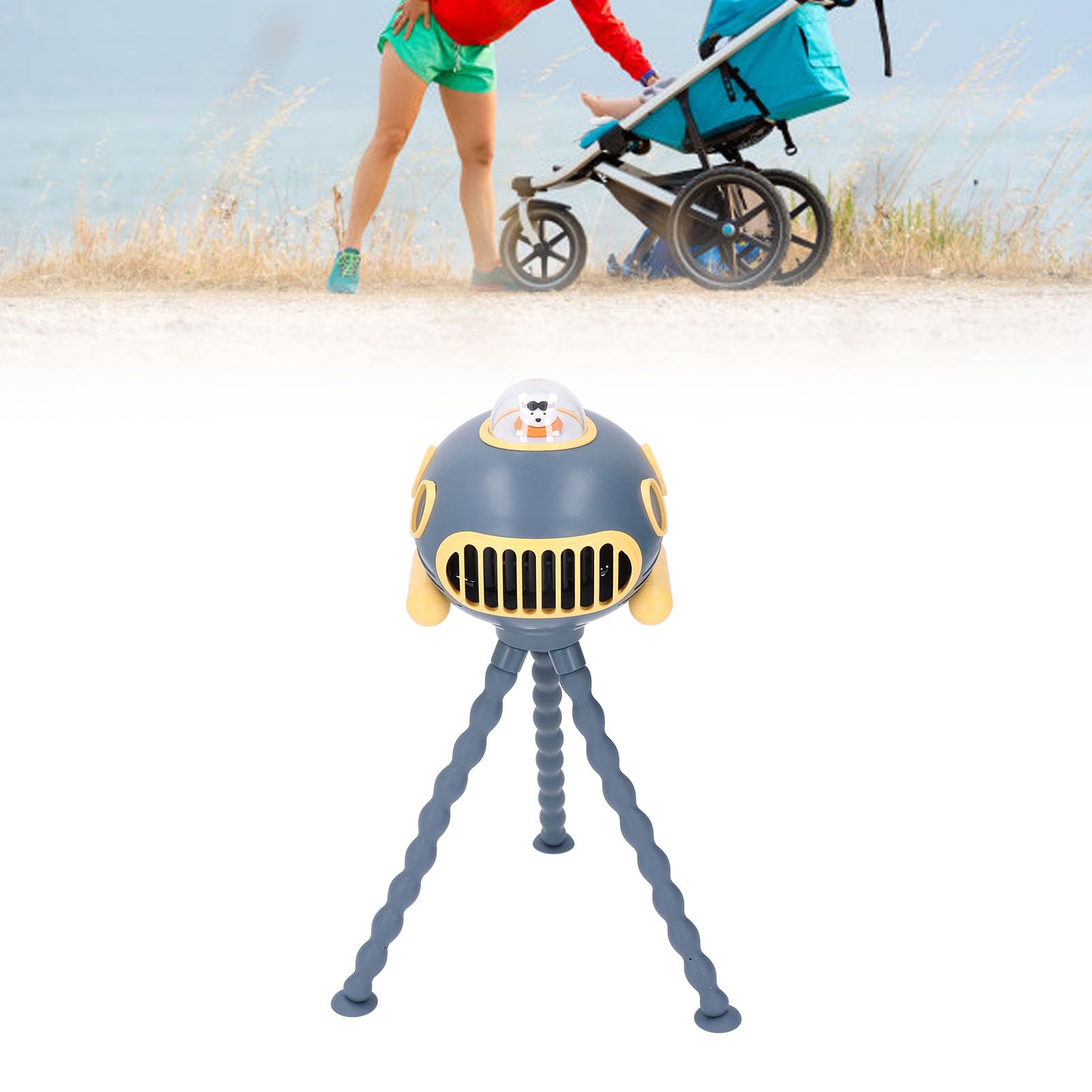 Gonetre Mini Clip de Ventilador de Cochecitos de Cochecitos con Trípode Flexible, Ventilador de Enfriamiento de Mano Automática de Conmutación Automática USB para Viajar, Cuna, Asiento