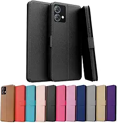 Capa Capinha Carteira Flip Couro Compatível Motorola Moto G84 Premium (PRETO)