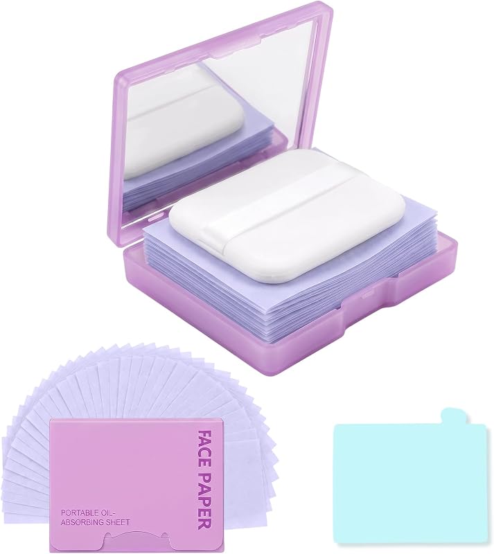 Papel antibrilho facial Brenqe com espelho e aplicador, 200 unidades