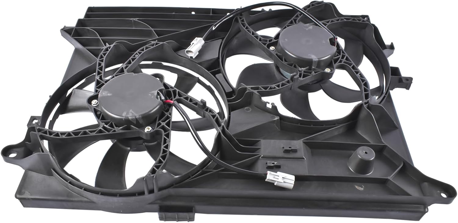 GELUOXI Dual Radiator Cooling Fan with Shroud Assembly Replacement for Chevy Captiva Sport 3.0L 2012 Saturn Vue All Engine 2008-2010 89019137