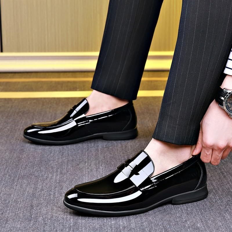 Men's Casual Shoes Fashion Patent Leather Loafers Classic Business Party Shoes Mens Casual Leather Shoes Boots Slip On Walking Driving Loafer Oxford Shoes2