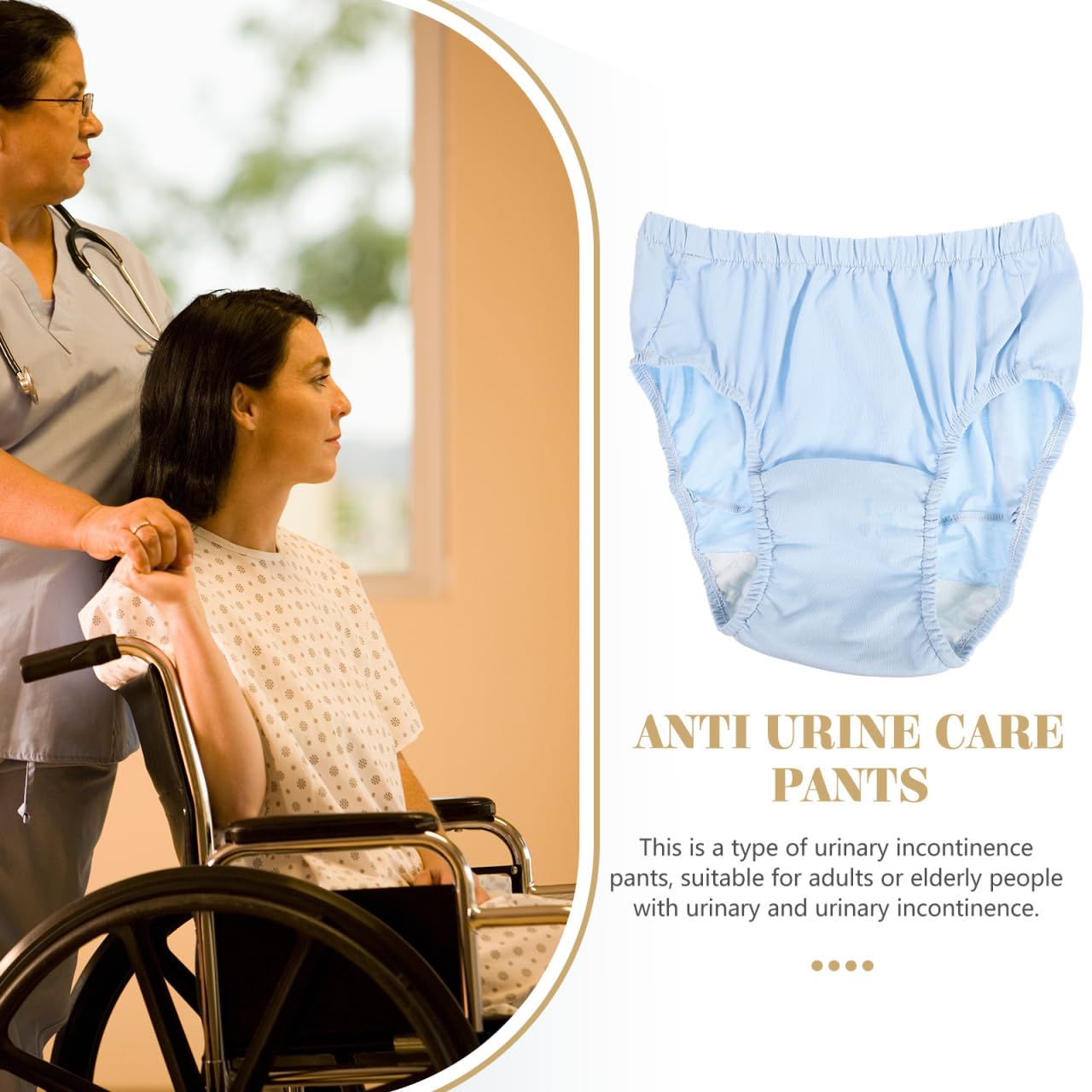 FOMIYES Pannolino adulto per pannolini per adulti Riutilizzabile: pantaloni per pannolini in stoffa lavabili elastici per adulti per mutande per incontinenza disabilità anziana blu