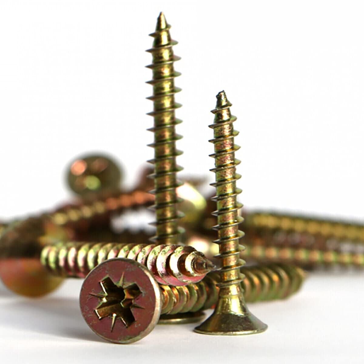 6.0mm x 50mm Multi Purpose Wood Screws (200 pcs) Pozi Drive Professional and Home High Performance