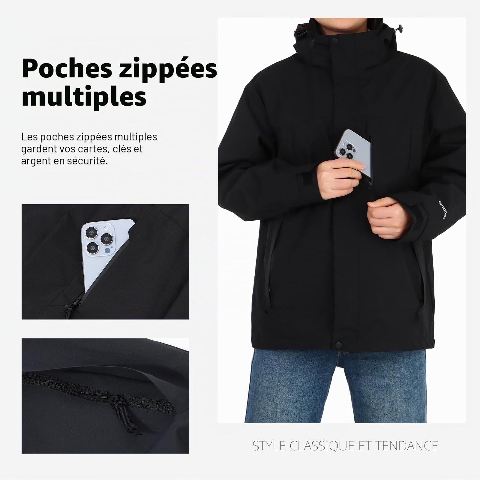 LHHMZ Veste imperméable pour femmes, Manteau de randonnée coupe-vent,Veste décontractée Manteau de travail