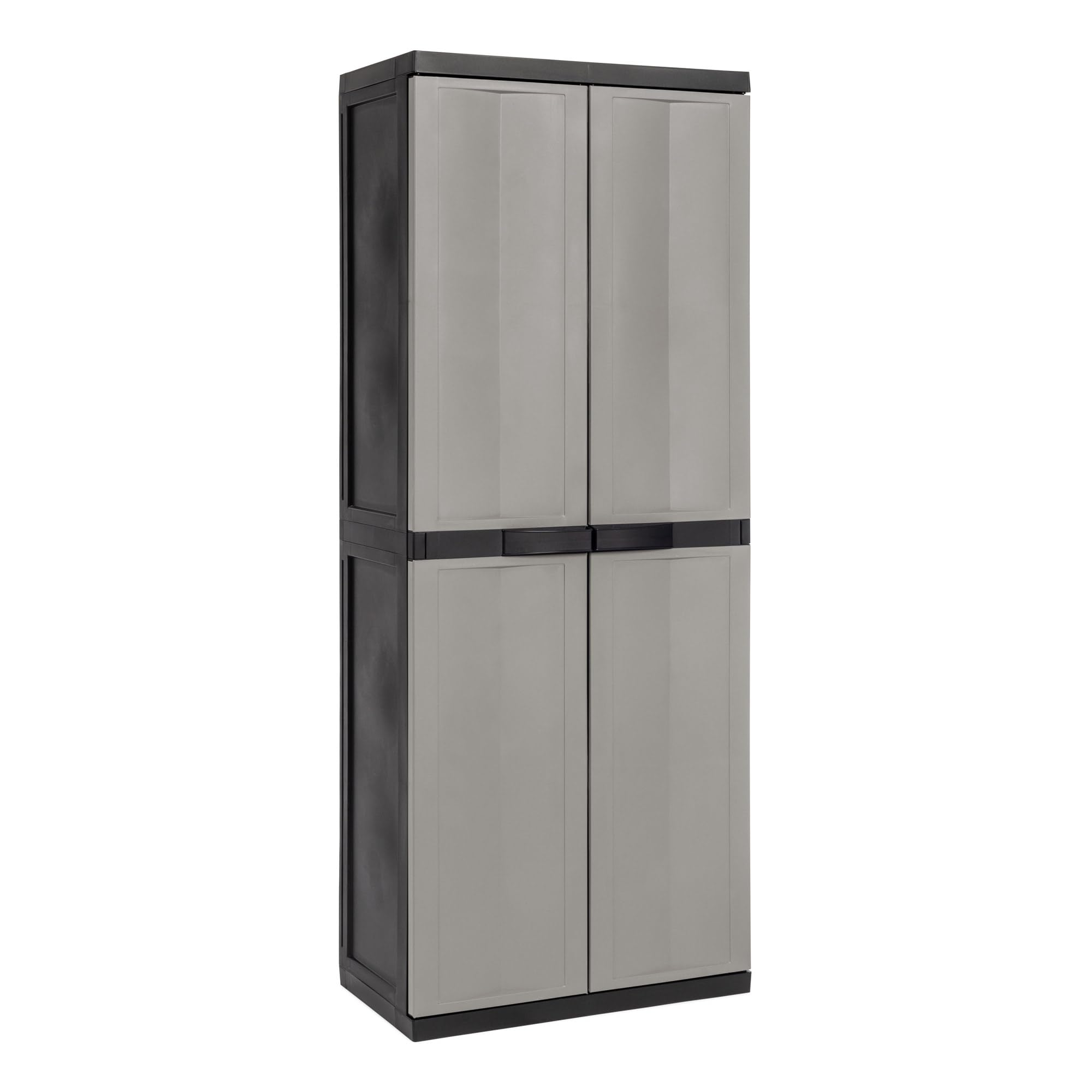 Toomax Armadio Trend Midi Portascope nero/​grigio basalto con 4 ripiani regolabili, 65x37x165h cm in plastica riciclata, portattrezzi resistente ideale per garage e spazi esterni