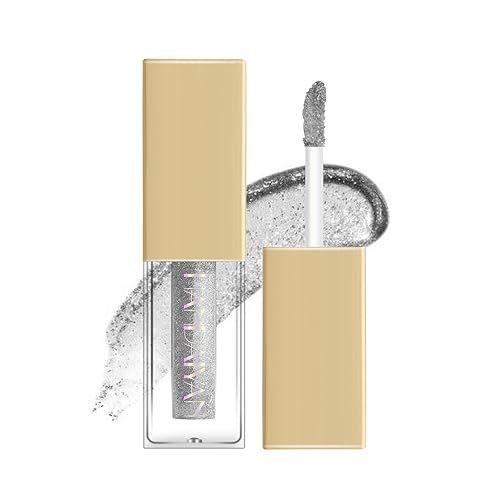 Sombra de ojos con purpurina líquida, delineador de ojos con purpurina metálica, aspecto impermeable, de larga duración, secado rápido, brillante