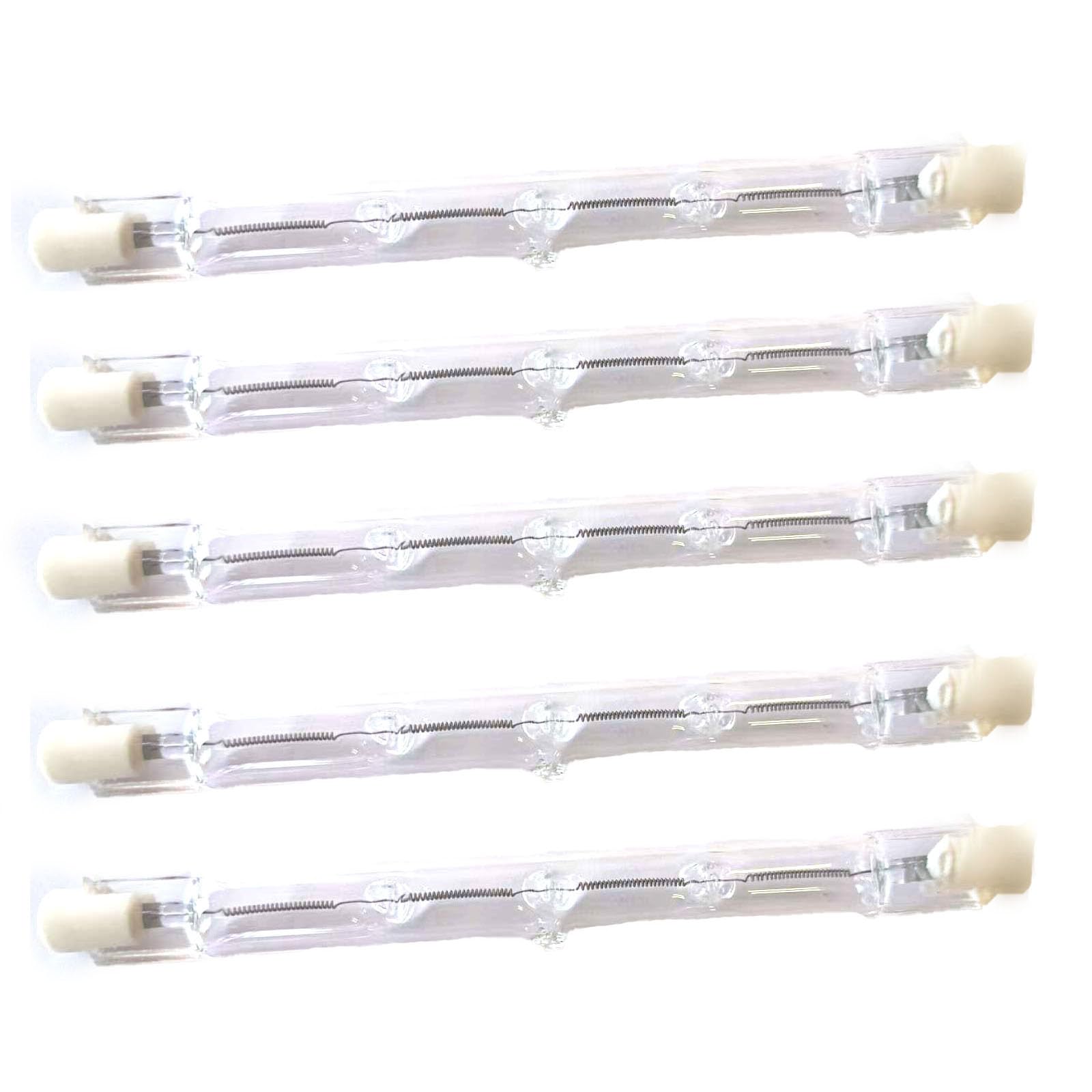 Bombilla halógena R7s 118mm 220v-240v Reemplazo de tubo J118 de doble extremo 100W Lámparas de iluminación halógenas blancas cálidas 2700k Lámparas de iluminación, 100W, 5PCS