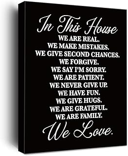 House Rules Wall Decor - Family Rules Painting Posters for Living Room, Bedroom, Office - Rustic Home Signs Decor - Housewarming Gift