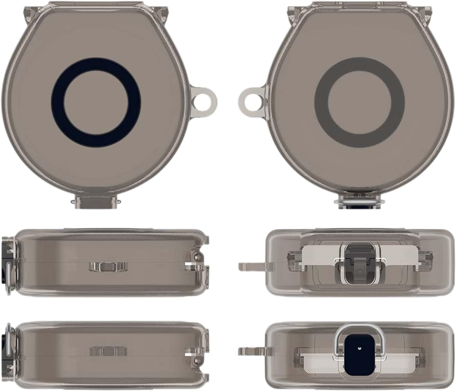 TPU Charger Cover Case for Oura Ring 4 Shockproof Clear Gray