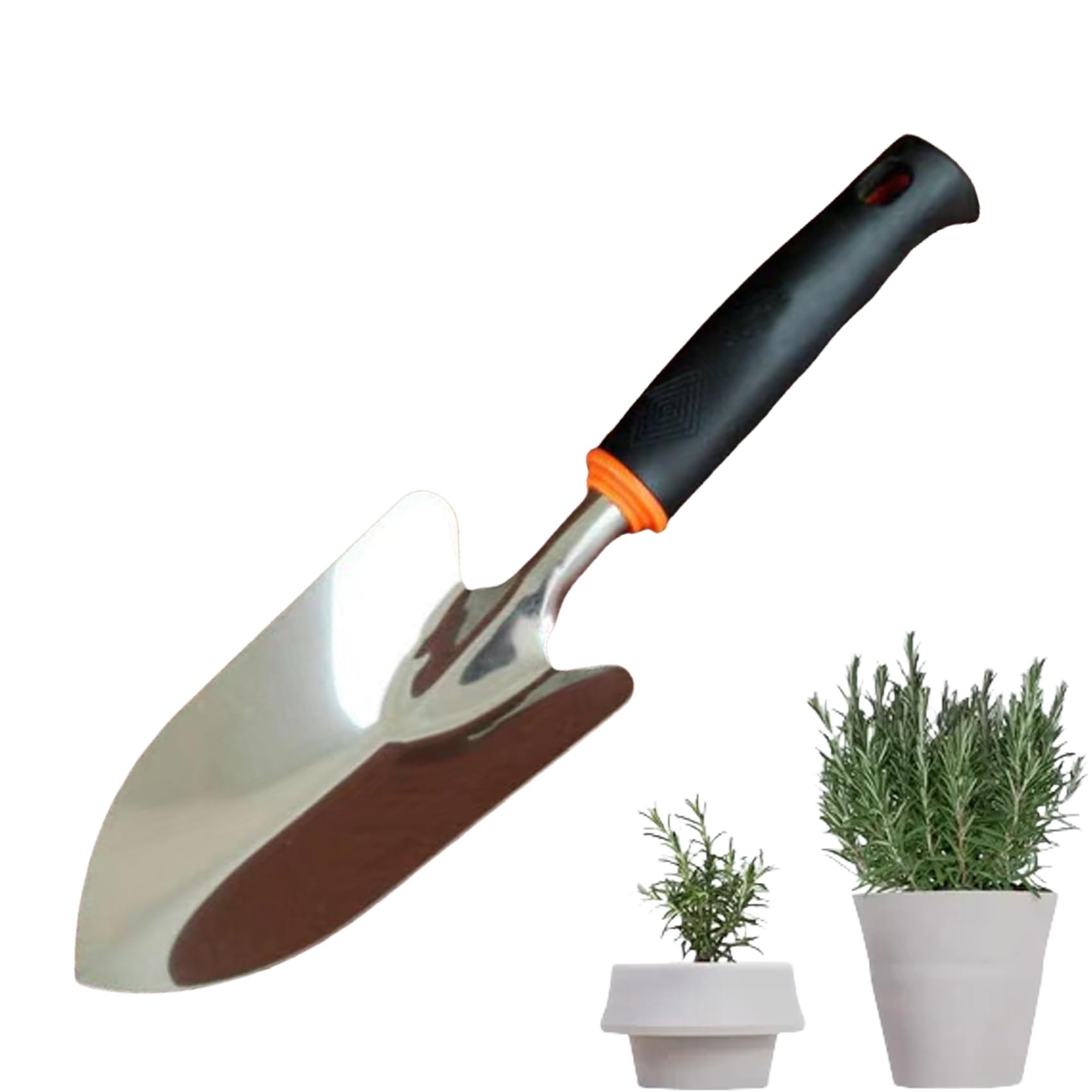 Stainless Steel Garden Trowel, Pointed Hand Shovel for Digging with Ergonomic Handle, Heavy Duty Transplanting Weeding Tool for Planting