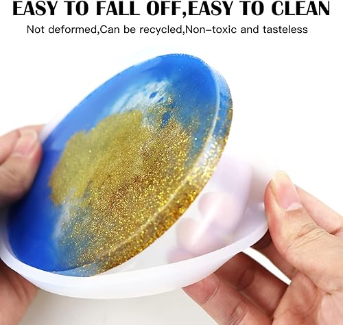 Miniatura 4 de Moldes de resina epoxi de cristal ovalado, 3 piezas, molde de resina para moldeo de resina epoxi para decoración de oficina y hogar