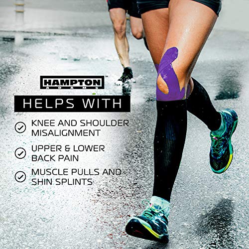 Image of Hampton Adams | As Seen on Shark Tank | Original Kinesiology Tape | 135ft Uncut Bulk Roll | Supports & Protects Muscle Wrist Knee Shoulder Back Plantar Fasciitis | Waterproof Hypoallergenic (Purple)