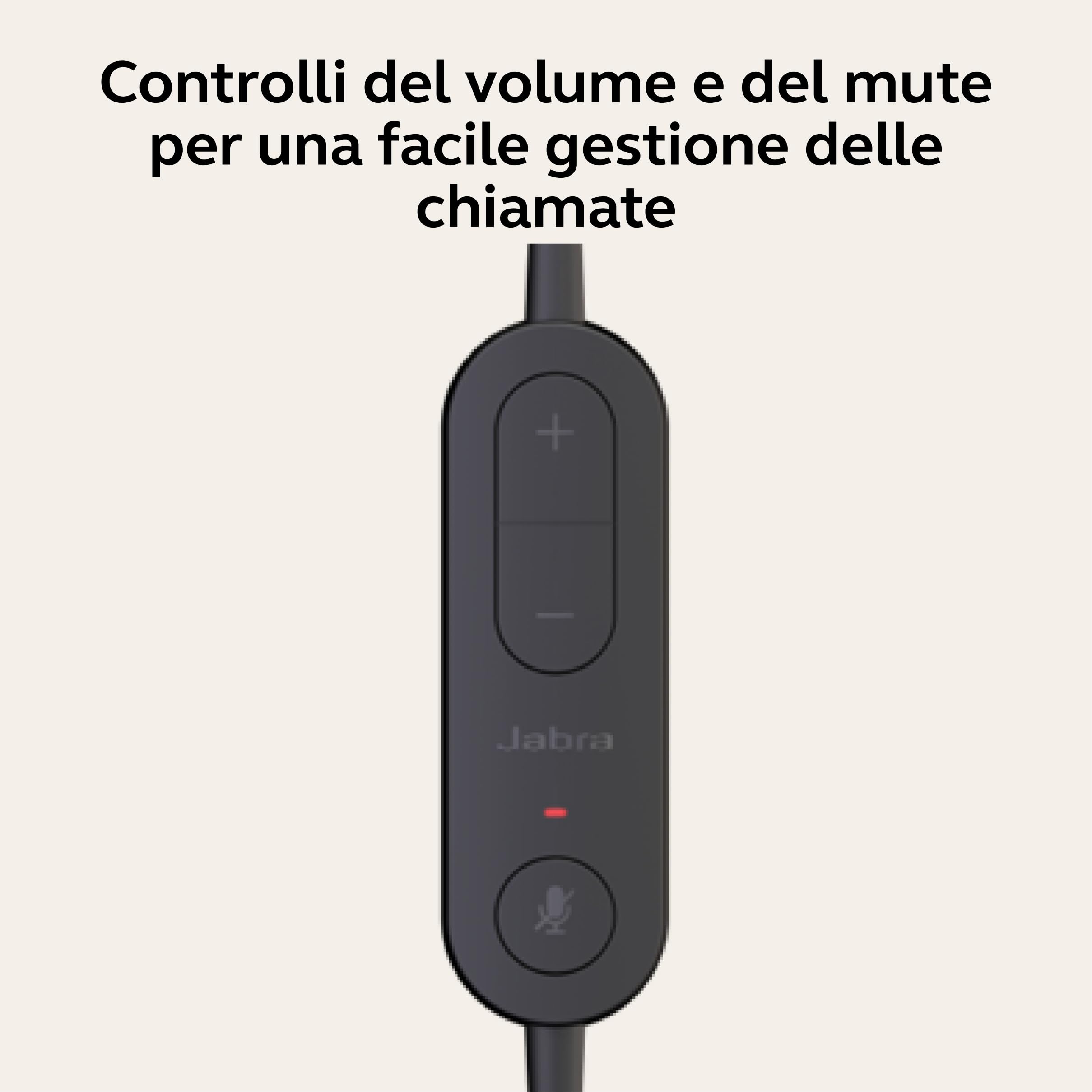 Jabra Novità Evolve 10 Cuffie - con microfono con cancellazione del rumore per PC/laptop - USB-A - Certificazione TCO - Leggere - Controlli per chiamate/volume per riunioni online - Nero