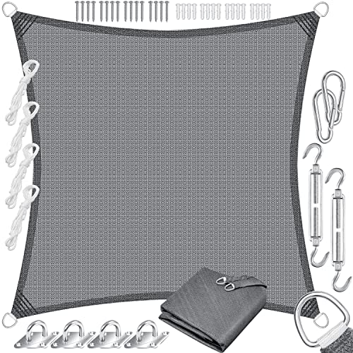 KESSER® Sonnensegel Sonnenschutz Windschutz | HDPE Gewebe | wasserabweisend & windabweisend | Quadrat 3x3m | 5-Fach quer vernäht robust & stabil...