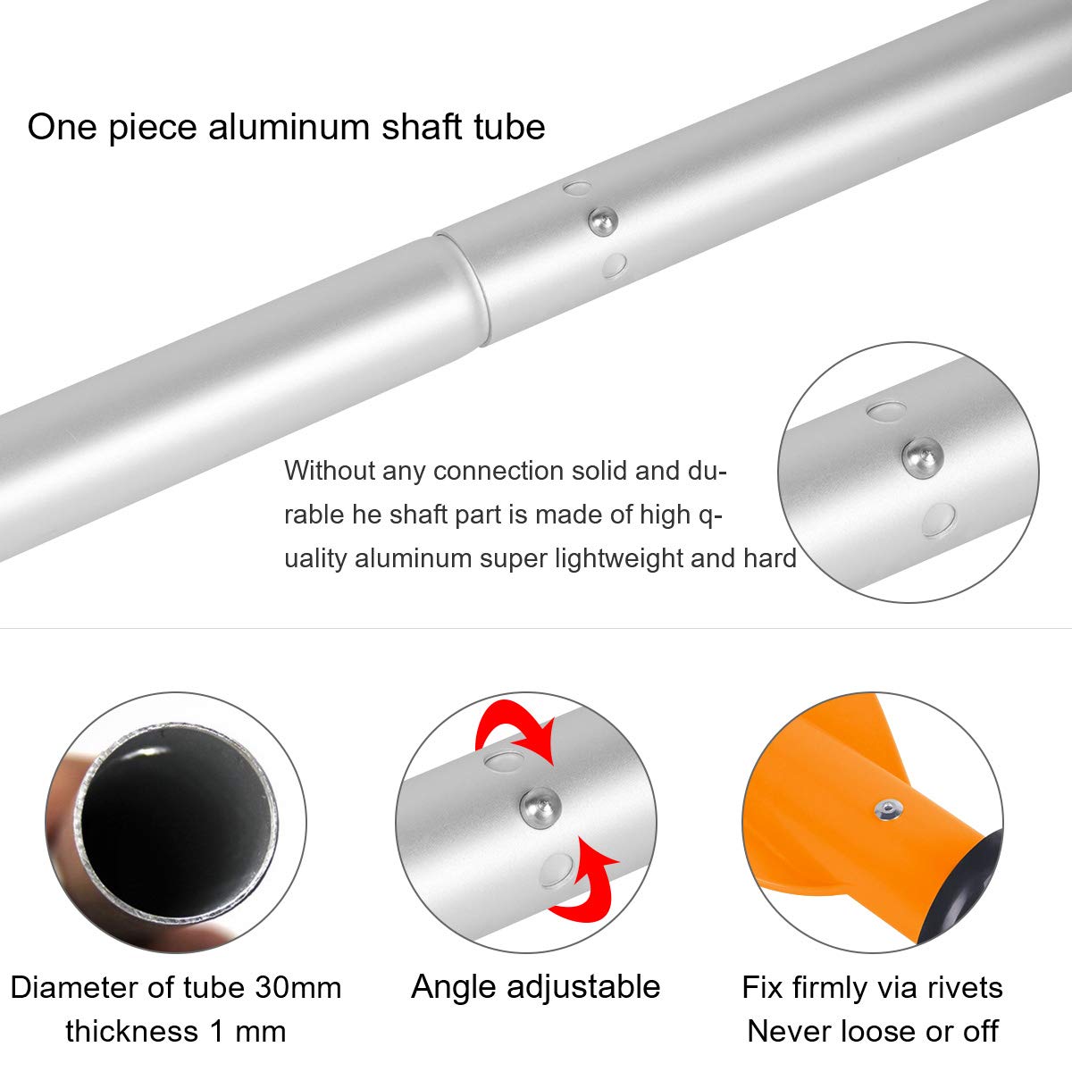 Doppelpaddel Kajak Paddel, Kanu Paddel Aluminium Sup Doppelpaddel 222cm Stechpaddel Super Leicht für Schlauchboot, Kanu, Kanadier Boot Ruderboot